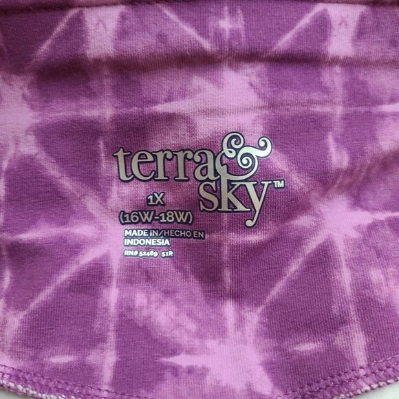 Terra & Sky Women’s Plus Biker Shorts 9" Inseam Shibori Violet Pink Size 1X - Picture 5 of 7